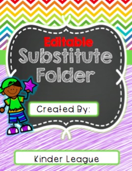 Preview of Sub Folder/ Binder with Lesson and Printables (Editable) by Kinder League