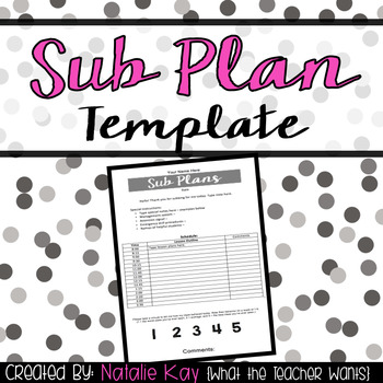 Preview of Editable Sub Plan Template