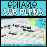 Editable Sub Plan Templates