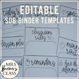Editable Sub Plans Binder Templates