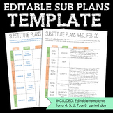 Editable Sub Plans Template