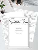 Editable Sub Plans Template - Special Education