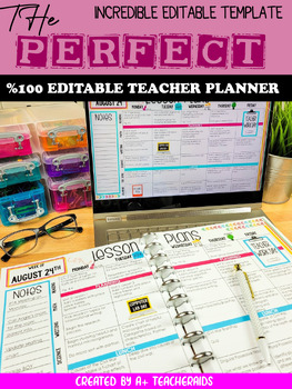 Preview of Editable Sub Teacher Planner | Teacher Binder 2024 | Back to School