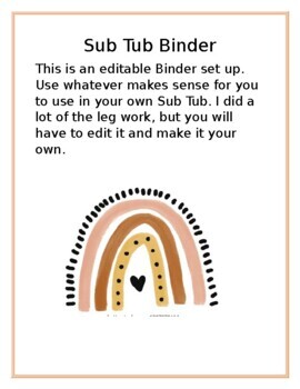 Preview of Editable Sub Tub Binder