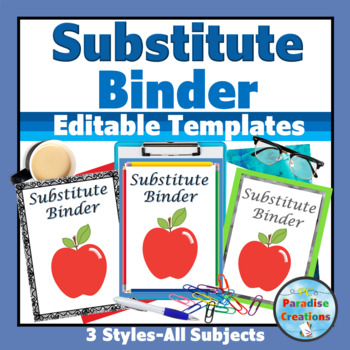 Preview of Substitute Binder Set for Long and Short Term or Emergencies Editable