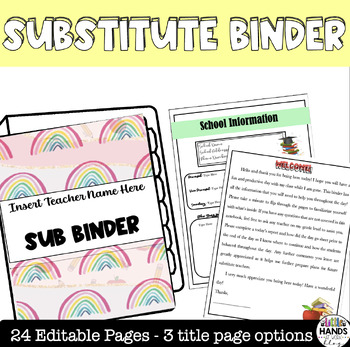 Preview of Editable Substitute Binder | Elementary 