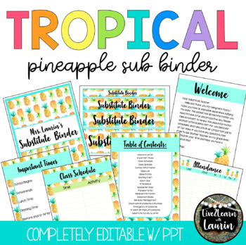 Preview of Editable Substitute Binder Forms (Pineapple Theme)