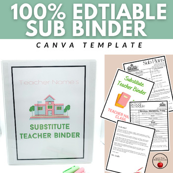 Editable Substitute Binder - Sub Plans Forms and Procedures | TPT