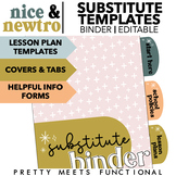 Editable Substitute Binder with Lesson Plan Templates and 