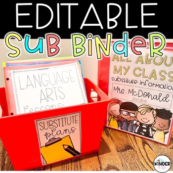 Preview of Editable Substitute Information Binder | Sub Tub Substitute Plan Supplies