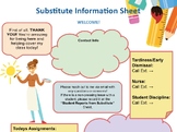 Editable Substitute Information Sheet