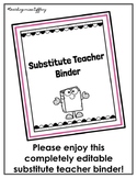 Editable SubstituteTeacher / Supply Teacher Binder Printab
