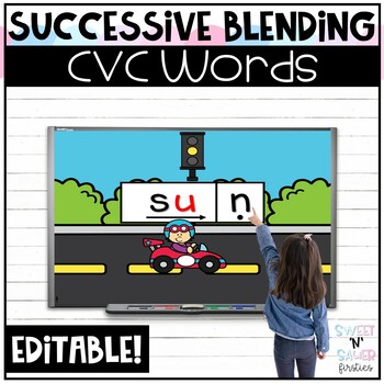 Preview of Editable Successive Blending CVC Words Slides