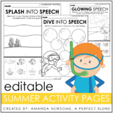 Editable Summer Articulation and Language Pages
