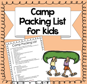 Preview of Editable Summer Camp Packing List for Kids!
