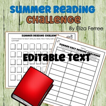 Preview of Editable Summer Daily Reading Challenge