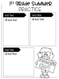 Editable Summer Grade Level One Page Activity Guide