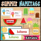Editable Summer Nametags | Watermelon, Ice cream Name Tags