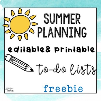 Preview of Editable Summer Planning Sheets