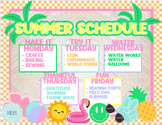 Editable Summer School Camp Schedule Bulletin Board