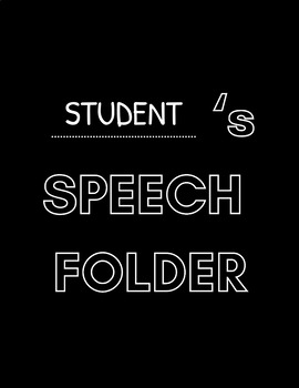 Preview of Editable Summer School Speech Folders