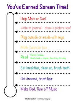 Results for editable screen time checklist | TPT