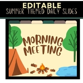 Editable Summer Themed Daily Slides (perfect for ESY or Ju