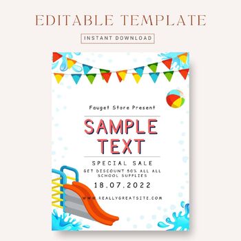 Preview of Editable Summer time park theme flyer