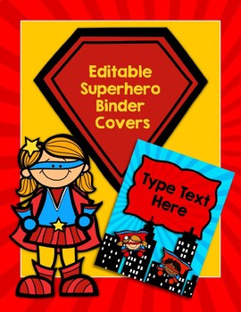 Preview of Editable Superhero Binder Covers