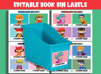 Preview of Editable Superhero Classroom Library Labels: 16 Designs for Classroom Decor