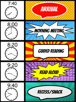 superhero daily schedule for kids