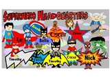 Editable Superhero Door Names and Name Tags