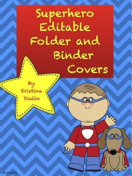 Preview of Editable Superhero Folders and Binder Covers