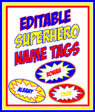 Editable Superhero Nametags
