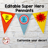 Editable Superhero Pennants and Banners