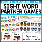 Editable Superhero Sight Word Games & Activities, Autofill