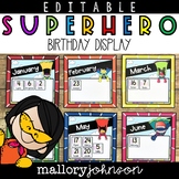 Editable Superhero Theme Birthday Display