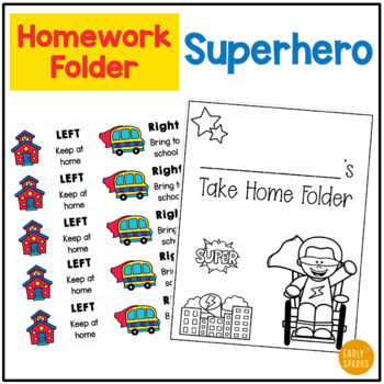 Editable Superhero Theme Homework Folder Cover And Labels By Find Early   Original 7081136 1 