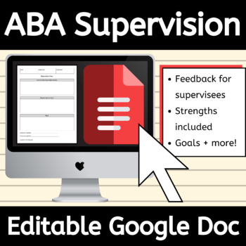 Preview of Editable Supervision Feedback Form Google Doc™ for ABA RBTs and BCBA Fieldwork