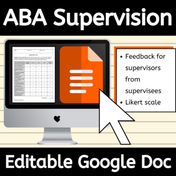 Preview of Editable Supervisor Feedback Form Google Doc™ for ABA and BCBA Supervision