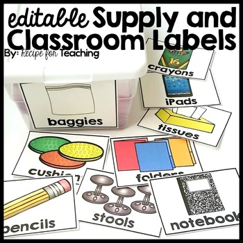 Preview of Editable Supply and Classroom Labels