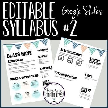 Preview of Editable Syllabus #2 (Google Slides)