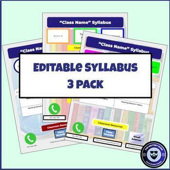 Preview of Editable Syllabus 3-Pack