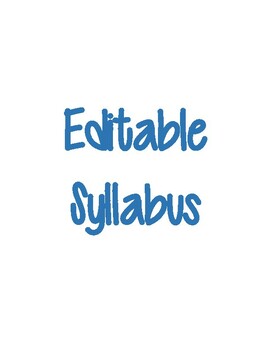Preview of Editable Syllabus