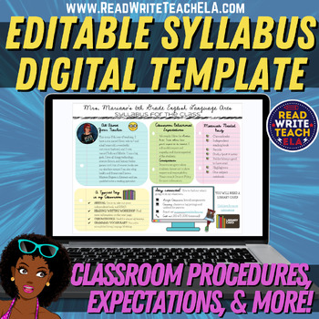 Preview of Editable Syllabus / Class Expectations / Meet the Teacher Template:Google Slides
