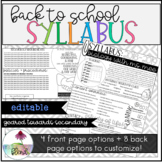 Editable Syllabus: Doodle Icon Style