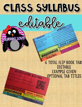 Preview of Editable Syllabus Flip Book