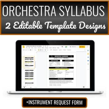 Preview of Editable Syllabus (Handbook) for the Orchestra Classroom | Two template designs