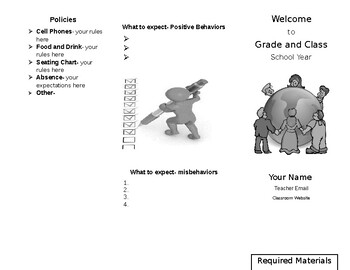 Preview of Editable Syllabus Pamphlet Template