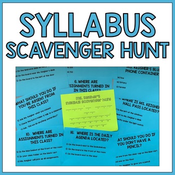 Preview of Editable Syllabus Scavenger Hunt